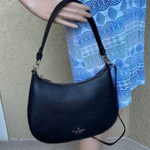 Kate Spade Staci Saffiano Leather Shoulder Bag Black